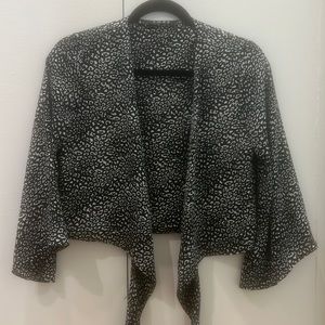 Black and white cheetah print tie top